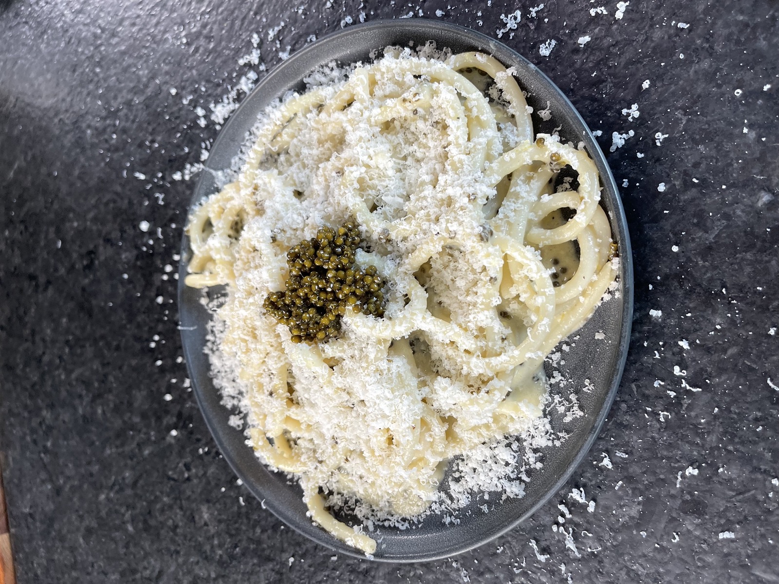 Pasta with caviar